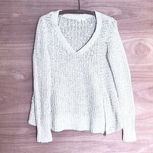 Anthropologie Moth knit sweater S small wool blend chunky v-neck zip